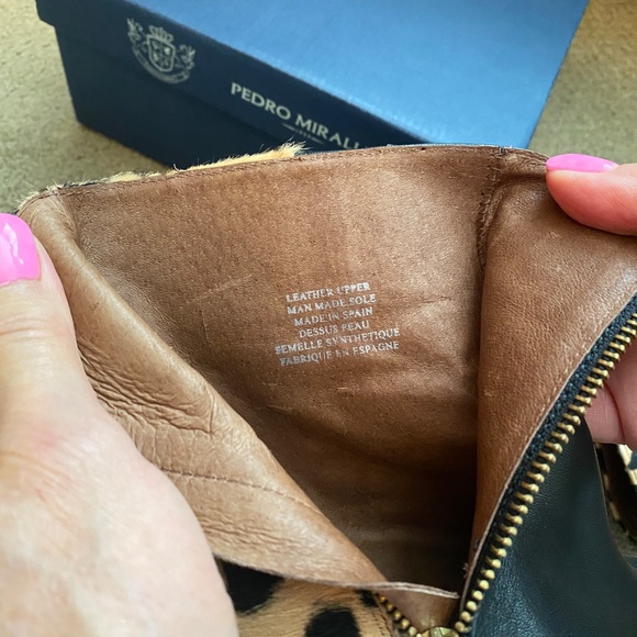 Pedro Miralles Leather Animal Print Heeled Booties 39 (worn once) STUNNING! - Picture 4 of 8